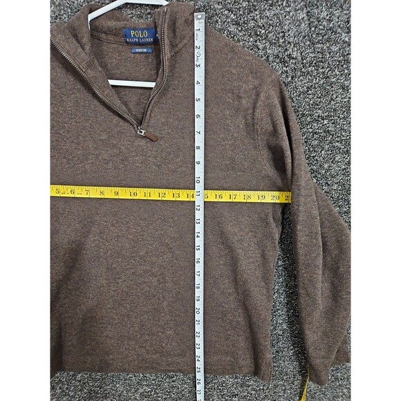 Polo Ralph Lauren Brown 1/4 Zip Collared Pullover Sweatshirt M Long Sleeve - Picture 5 of 7